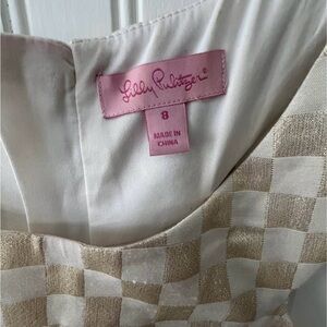 Lilly Pulitzer Gold & Cream Checkered Dress